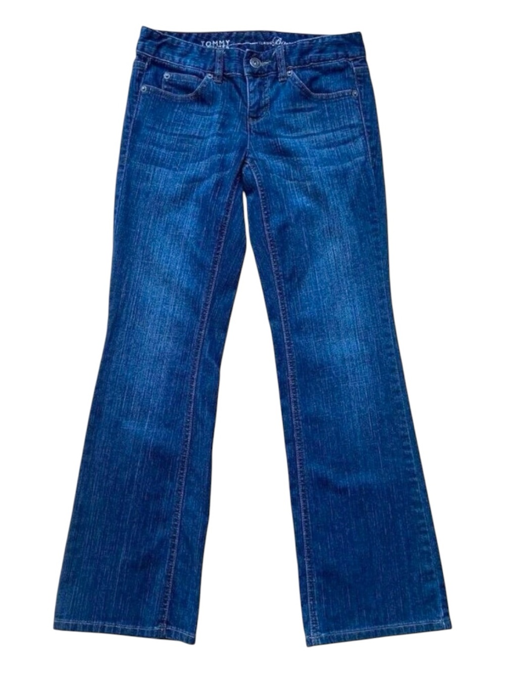 TOMMY HILFIGER Women’s 6 12 Low Rise Bootcut Jeans Dark Wash Y2K Denim